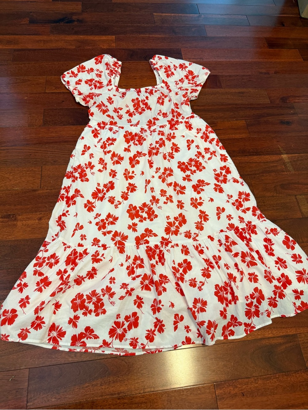 J. Crew White Dress with Red Floral Print for Kids